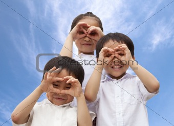 three asian kids