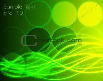 Abstract green wave. Vector