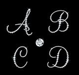 Set of diamond alphabetic letters. Vector