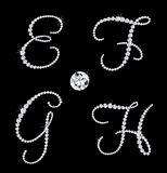 Graceful diamond alphabetic letters. Vector set 2