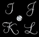 Graceful diamond alphabetic letters. Vector set 3