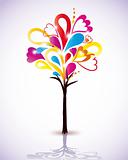 Painting colorful tree. Vector