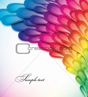 Rainbow floral retro card design. Vector