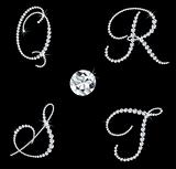 Graceful diamond alphabetic letters. Vector set 5