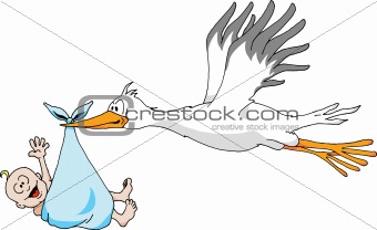 Stork with Baby Boy