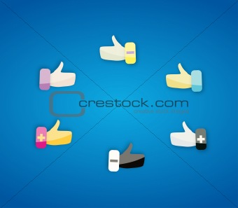 Thumbs Up Hand Gesture icons