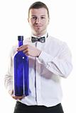 barman portrait isolated on white background