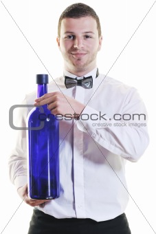 barman portrait isolated on white background