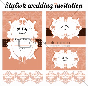 Stylish wedding invitations set