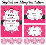 Stylish wedding invitations set