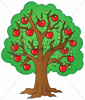 Cartoon apple tree