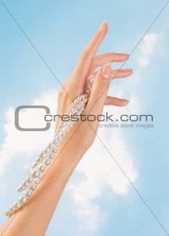 beautiful nails and woman fingers
