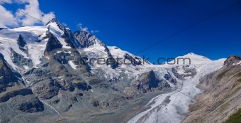 Glacier on Grossglockner. Austria. Panorama