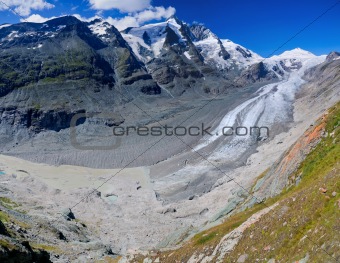 Glacier on Grossglockner. Austria. Panorama