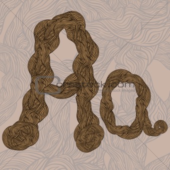 vector "A" letter of oak  tree wooden texture on seamless wooden