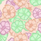vector seamless background with abstract flowers