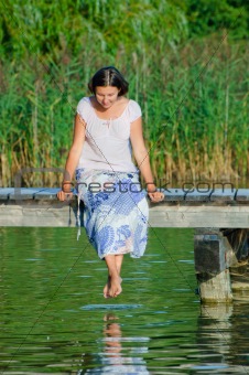 Young Woman On Pier