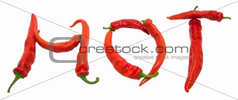 Hot text composed of chili peppers