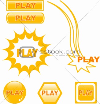 button PLAY glossy web icons