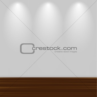 Empty White Wall With Wooden Floor
