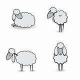Three abstract gray sheep