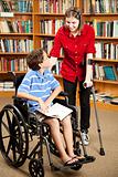 Disabled Kids in Library