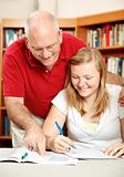 Father Helps Daughter Study