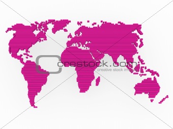 world map pink purple