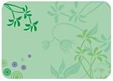 Decorative floral green background. Vector