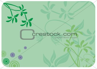 Decorative floral green background. Vector