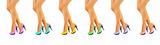 Beautiful women legs in color high heels