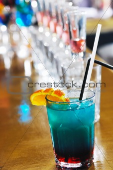fresh cocktail drink in night bar
