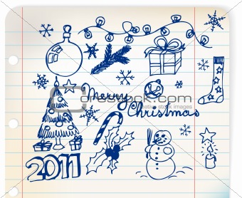 Christmas and New Year doodle illustrations