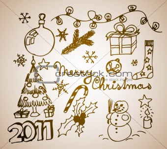 Christmas doodle illustrations
