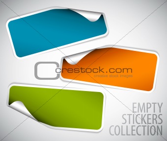 Set of blank rectangle stickers