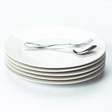 stack of white dining plates