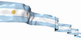 Argentine flag ribbon high in the sky. 3d concept illustration