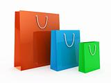 Colorful Shopping bags isolated on white