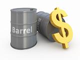 Barrel price 3d concept illustration