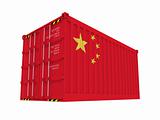 Chinese cargo container isolated on white