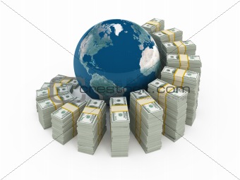 Global investment concept isolated on white