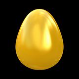 High detailed Golden egg isolated on black 