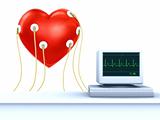 valentine card concept - Heart cardiogram 
