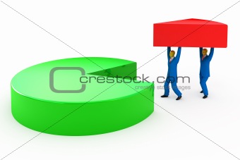 Businessmen and pie chart 