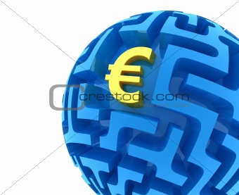 Euro puzzle. Money Sphere Maze
