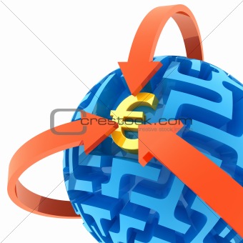 Euro puzzle. Money Sphere Maze solved