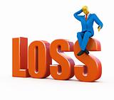 Bankrupt loss concept isolated on white
