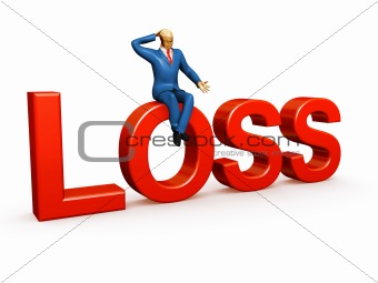Bankrupt loss concept isolated on white 