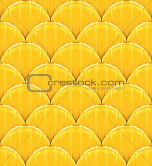 Golden fish squamous decoration. Seamless scale texture