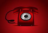 Red retro telephone Vector Illustration
